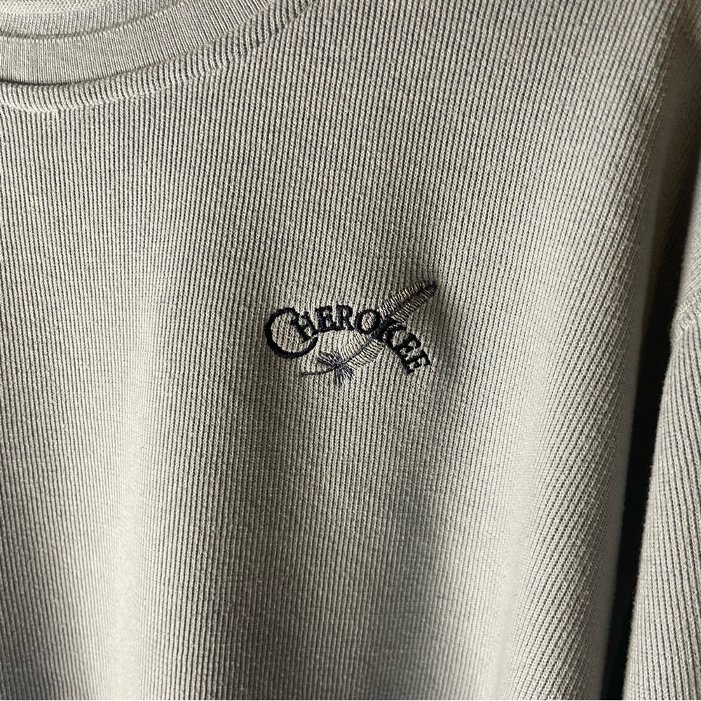 Vintage 90s pastel blue semi crop embroidered graphic Cherokee feather t shirt - Picture 5 of 9